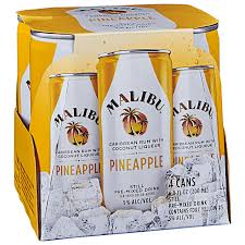 A blend of malibu, pineapple and cherry. Malibu Rum Pineapple 4pk Cans Applejack