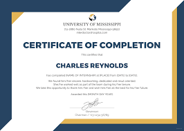 Free Certificate Of Completion Template Sample With Example