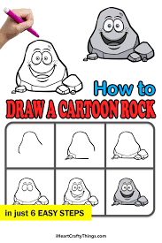 cartoon rock drawing how to draw a