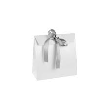 bags with silver coloured ribbon tie