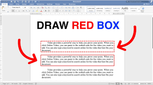 to draw a red box around text in word