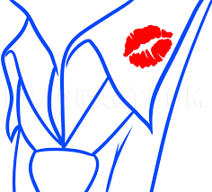 how to draw a lipstick stain step by