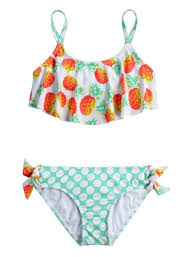 Pineapple Flounce Bikini Swimsuit Girls Swimsuits Swimwear