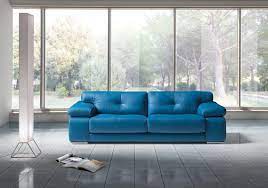 blue leather sofa set