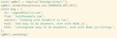javascript node jsからsendgridを使ってメー