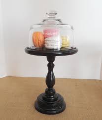 Wood Dessert Stand With Glass Dome