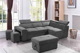 Gray Sleeper Sectional Sofa