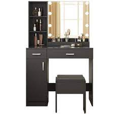 black 35 5 in makeup vanity with