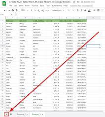 how to create pivot table from multiple