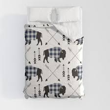 blue buffalo plaid comforter by the