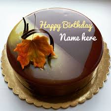 chocolate birthday wishes cake with