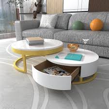 White Round Wood Coffee Table