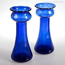 Antique Cobalt Blue Glass Hyacinth Vases