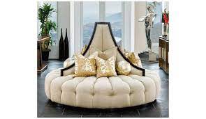 Elegant Art Deco Inspired Round Sofa