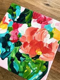 Easy Abstract Flower Painting On Canvas