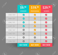 Creative Business Plans Web Comparison Pricing Table Design