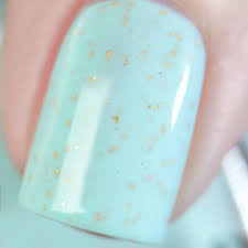 robin egg blue speckled nail polish