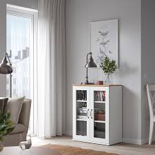 Skruvby Cabinet With Glass Doors White