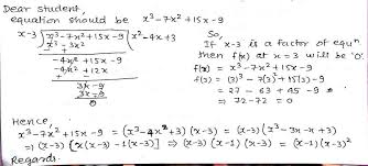 Using Factor Theorem Show That X 3