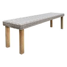 Wicker Backless Outdoor Dining Bench