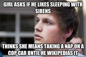 Girl asks if he likes sleeping with sirens Thinks she means taking ... via Relatably.com