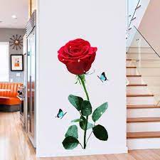 Rose Flower Wall Decalred Wall Decor
