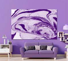 Purple Giclee Wall Decor Marble Canvas