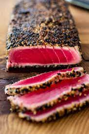 seared ahi tuna steaks with sesame seed