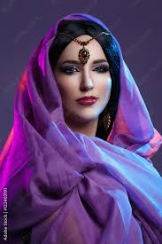 beautiful with arabic makeup stock