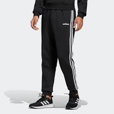 Adidas Essentials 3 Stripes Tapered Cuffed Pants Black Adidas Us