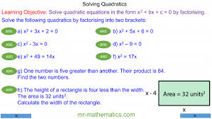 How To Solve Quadratics By Factorising