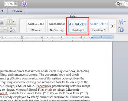 table of contents in microsoft word for mac