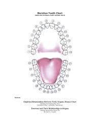 Meridian Tooth Chart Natures Blessings Psychic Pages