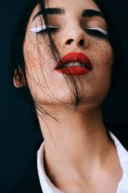 women red lipstick portrait vertical