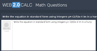 Standard Form Using Integers Y