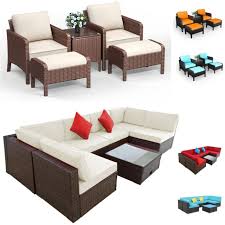 Wicker 4 Seat Patio Garden Furniture
