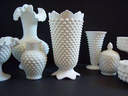 Fenton 9 Hobnail White Milk Glass Vase