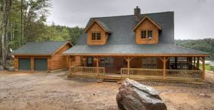 Stylish Log Home With Wraparound Porch
