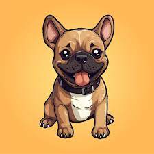 cute brown baby french bulldog pet cartoon