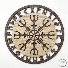 Viking Wall Decor Helm Of Awe Wooden