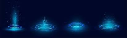 blue hologram vector art icons and