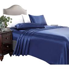 queen size navy blue sheets set with 18