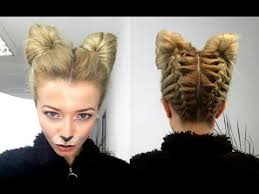 Braided hairstyles cool hairstyles halloween hairstyles wacky hair days. Halloween Cat Or Fox Hairstyle And Make Up Tutorial Awesome Hairstyles Youtube