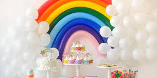 rainbow theme birthday party ideas for