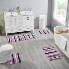 polyester 4 piece set bath mat rug set