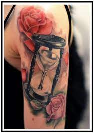 Realistic Hourglass With Roses By