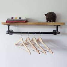 Monroe Trades Wood Shelf W Hanging Bar