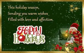 Warm Wishes For Lovely Holiday Season! Free Happy Holidays eCards | 123  Greetings