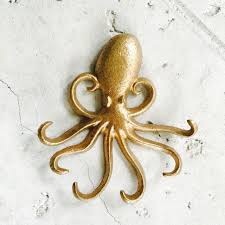 Gold Cast Iron Octopus Wall Hook 6