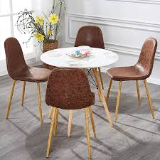 They are sturdy and feature designs that will enhance the looks of your. Vecelo Dining Side Chairs Dining Living Room Chairs Set Of 4 Durable Pu Cushion Seat Back Sturdy Metal Legs Brown Home Kitchen Dining Room Furniture